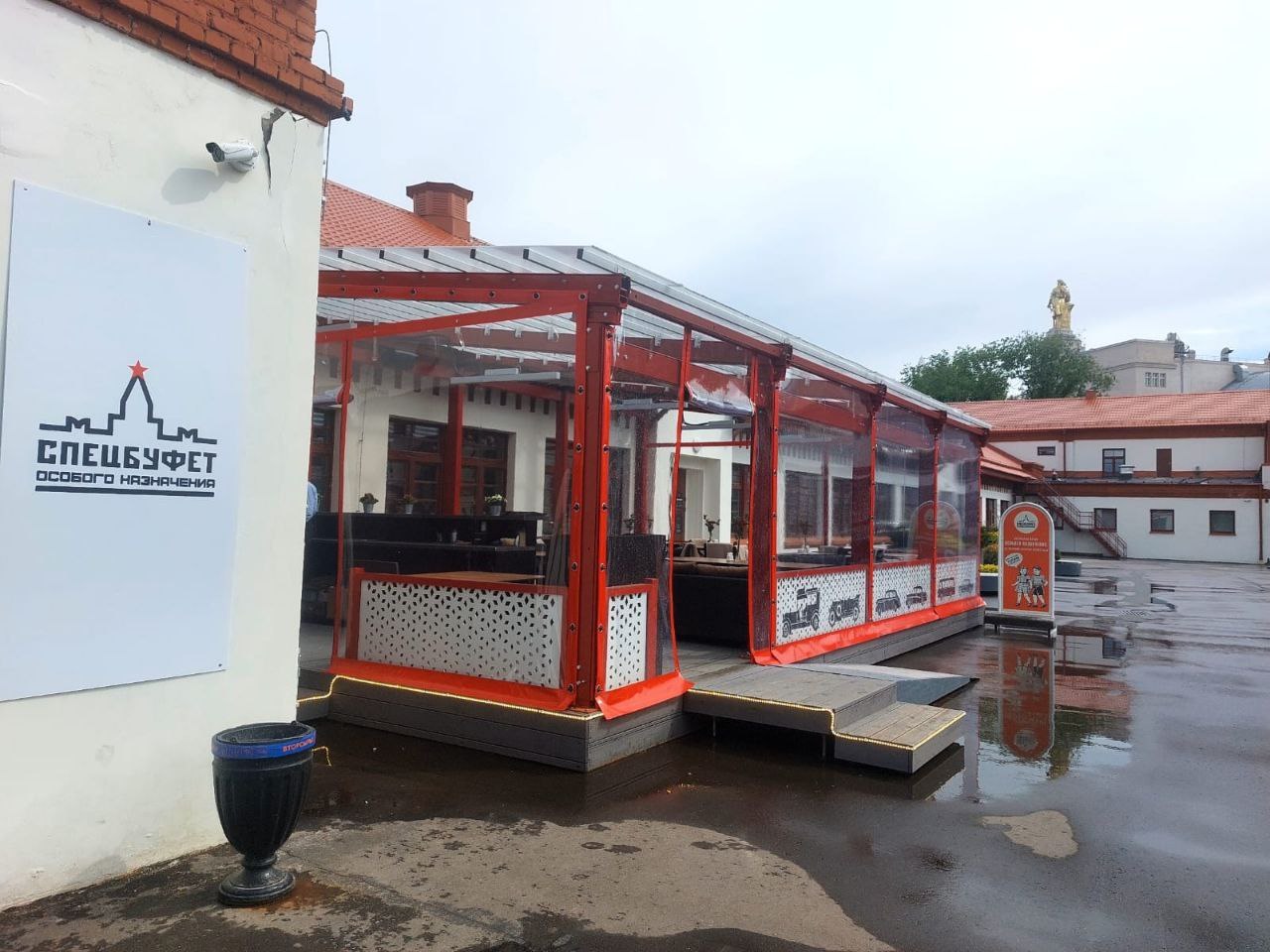 ПВХ шторы для летней террасы кафе в Токарёвке
